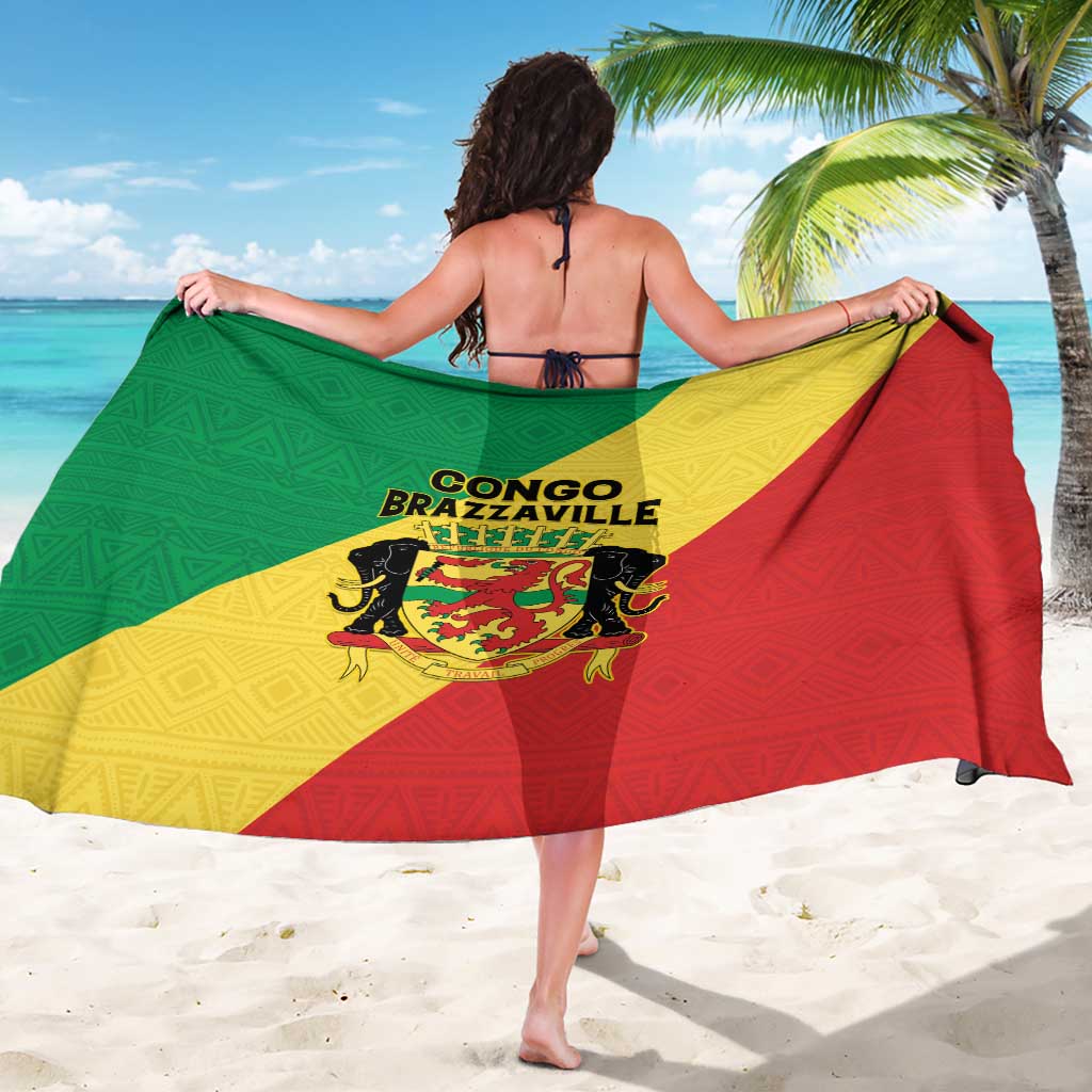Congo Brazzaville Sarong Coat Of Arms With Map - Flag Style - Wonder Print Shop