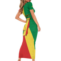 Personalized Congo Brazzaville Short Sleeve Bodycon Dress Coat Of Arms With Map - Flag Style - Wonder Print Shop