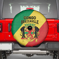 Congo Brazzaville Spare Tire Cover Coat Of Arms With Map - Flag Style - Wonder Print Shop
