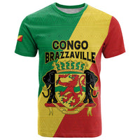 Personalized Congo Brazzaville T Shirt Coat Of Arms With Map - Flag Style - Wonder Print Shop
