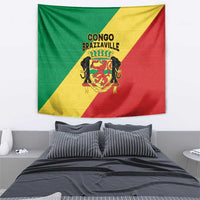 Congo Brazzaville Tapestry Coat Of Arms With Map - Flag Style - Wonder Print Shop