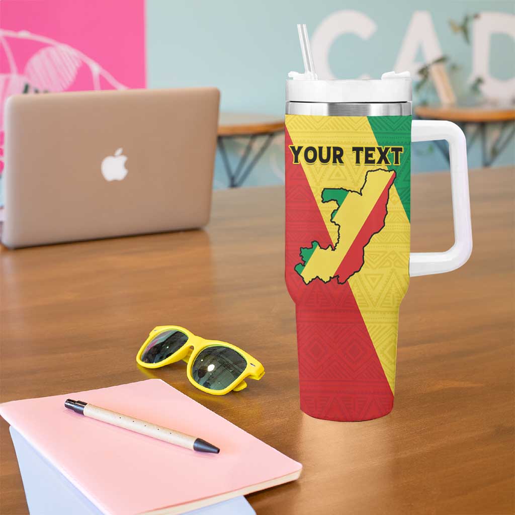 Personalized Congo Brazzaville Tumbler With Handle Coat Of Arms With Map - Flag Style - Wonder Print Shop