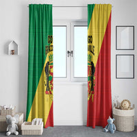 Congo Brazzaville Window Curtain Coat Of Arms With Map - Flag Style - Wonder Print Shop