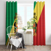 Congo Brazzaville Window Curtain Coat Of Arms With Map - Flag Style - Wonder Print Shop