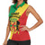 Personalized Congo Brazzaville Women Sleeveless Polo Shirt Coat Of Arms With Map - Flag Style - Wonder Print Shop