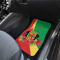 Personalized Congo Brazzaville National Day Car Mats Coat Of Arms Hibiscus Flower - Wonder Print Shop