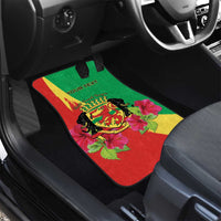 Personalized Congo Brazzaville National Day Car Mats Coat Of Arms Hibiscus Flower - Wonder Print Shop