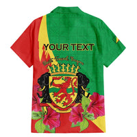 Personalized Congo Brazzaville National Day Family Matching Mermaid Dress and Hawaiian Shirt Coat Of Arms Hibiscus Flower - Wonder Print Shop