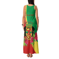 Personalized Congo Brazzaville National Day Family Matching Tank Maxi Dress and Hawaiian Shirt Coat Of Arms Hibiscus Flower - Wonder Print Shop