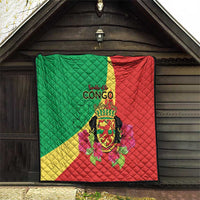 Personalized Congo Brazzaville National Day Quilt Coat Of Arms Hibiscus Flower - Wonder Print Shop