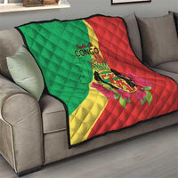 Personalized Congo Brazzaville National Day Quilt Coat Of Arms Hibiscus Flower - Wonder Print Shop