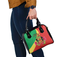 Personalized Congo Brazzaville National Day Shoulder Handbag Coat Of Arms Hibiscus Flower - Wonder Print Shop