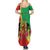 Personalized Congo Brazzaville National Day Summer Maxi Dress Coat Of Arms Hibiscus Flower - Wonder Print Shop