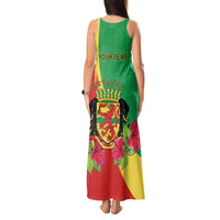 Personalized Congo Brazzaville National Day Tank Maxi Dress Coat Of Arms Hibiscus Flower - Wonder Print Shop