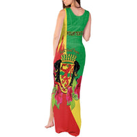 Personalized Congo Brazzaville National Day Tank Maxi Dress Coat Of Arms Hibiscus Flower - Wonder Print Shop