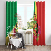 Personalized Congo Brazzaville National Day Window Curtain Coat Of Arms Hibiscus Flower - Wonder Print Shop