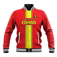 Custom Congo Brazzaville Football Baseball Jacket Go Ba Diabulu ya Mbwaki Red Color - Wonder Print Shop