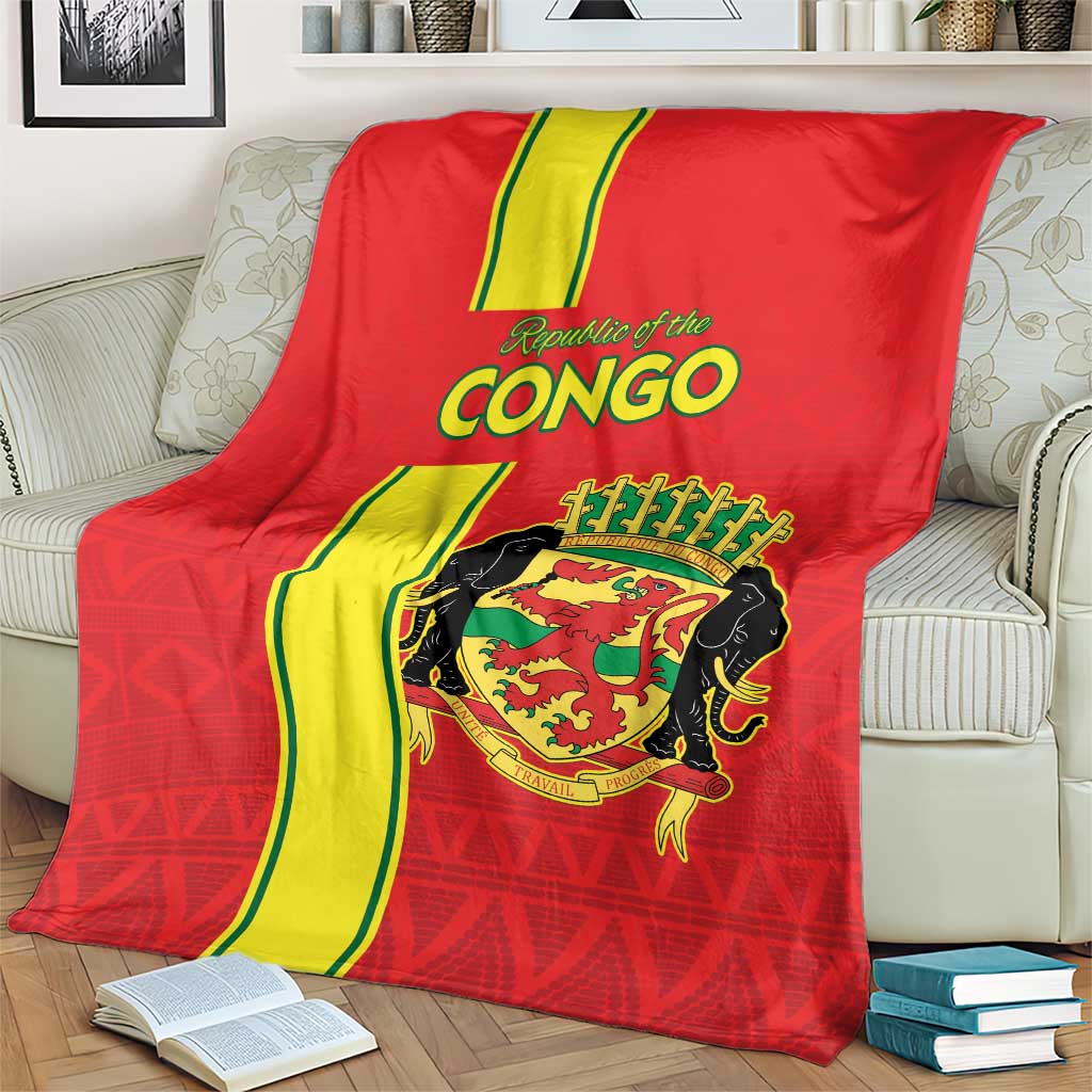 Congo Brazzaville Football Blanket Go Ba Diabulu ya Mbwaki Red Color - Wonder Print Shop