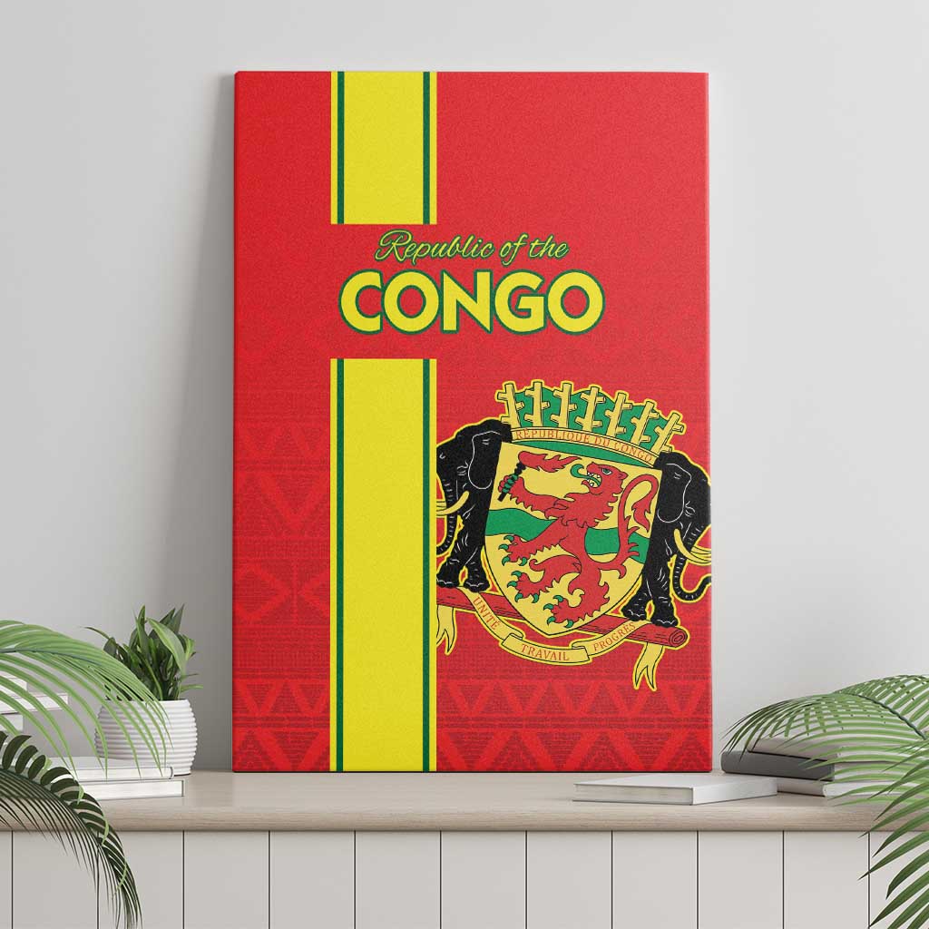 Congo Brazzaville Football Canvas Wall Art Go Ba Diabulu ya Mbwaki Red Color - Wonder Print Shop