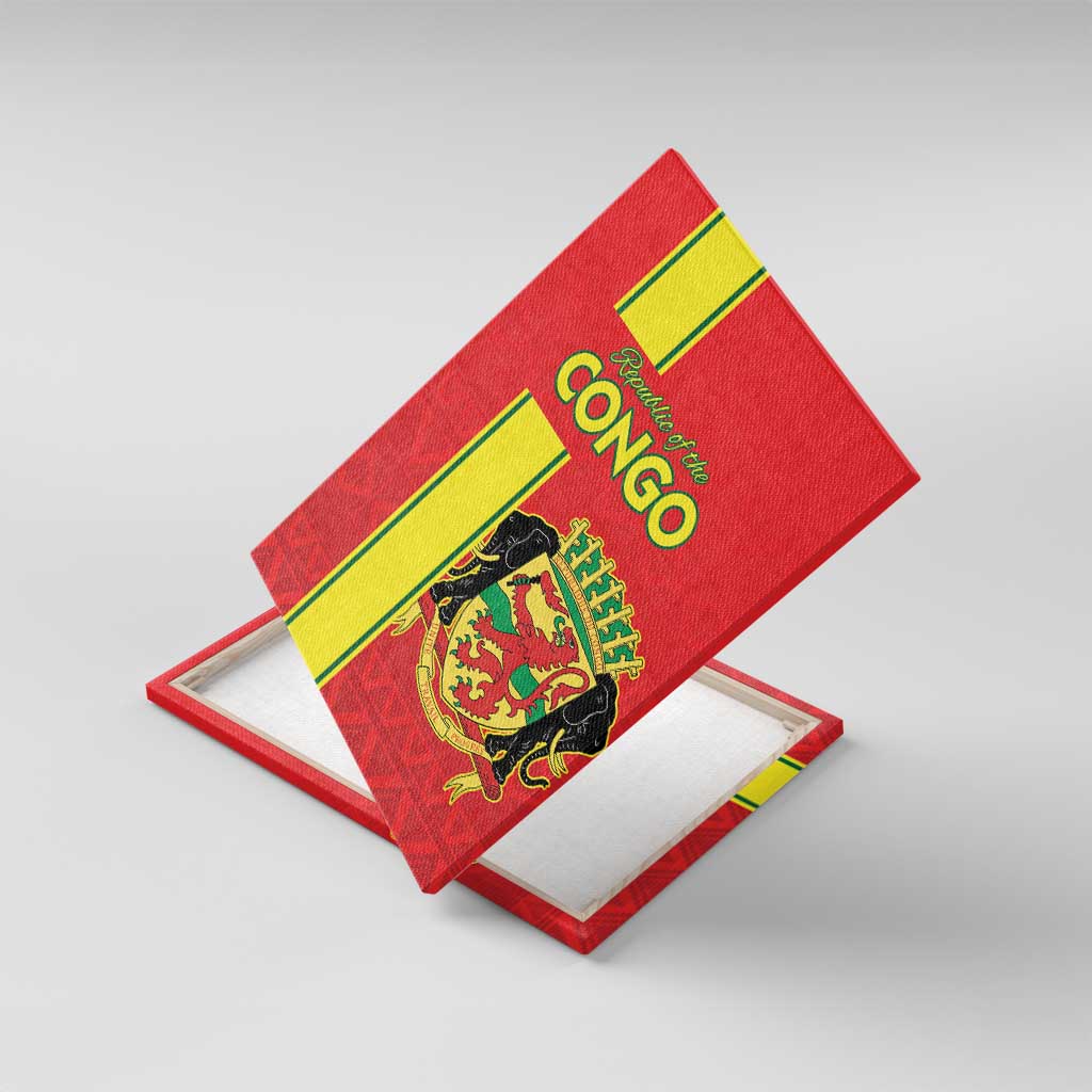 Congo Brazzaville Football Canvas Wall Art Go Ba Diabulu ya Mbwaki Red Color - Wonder Print Shop
