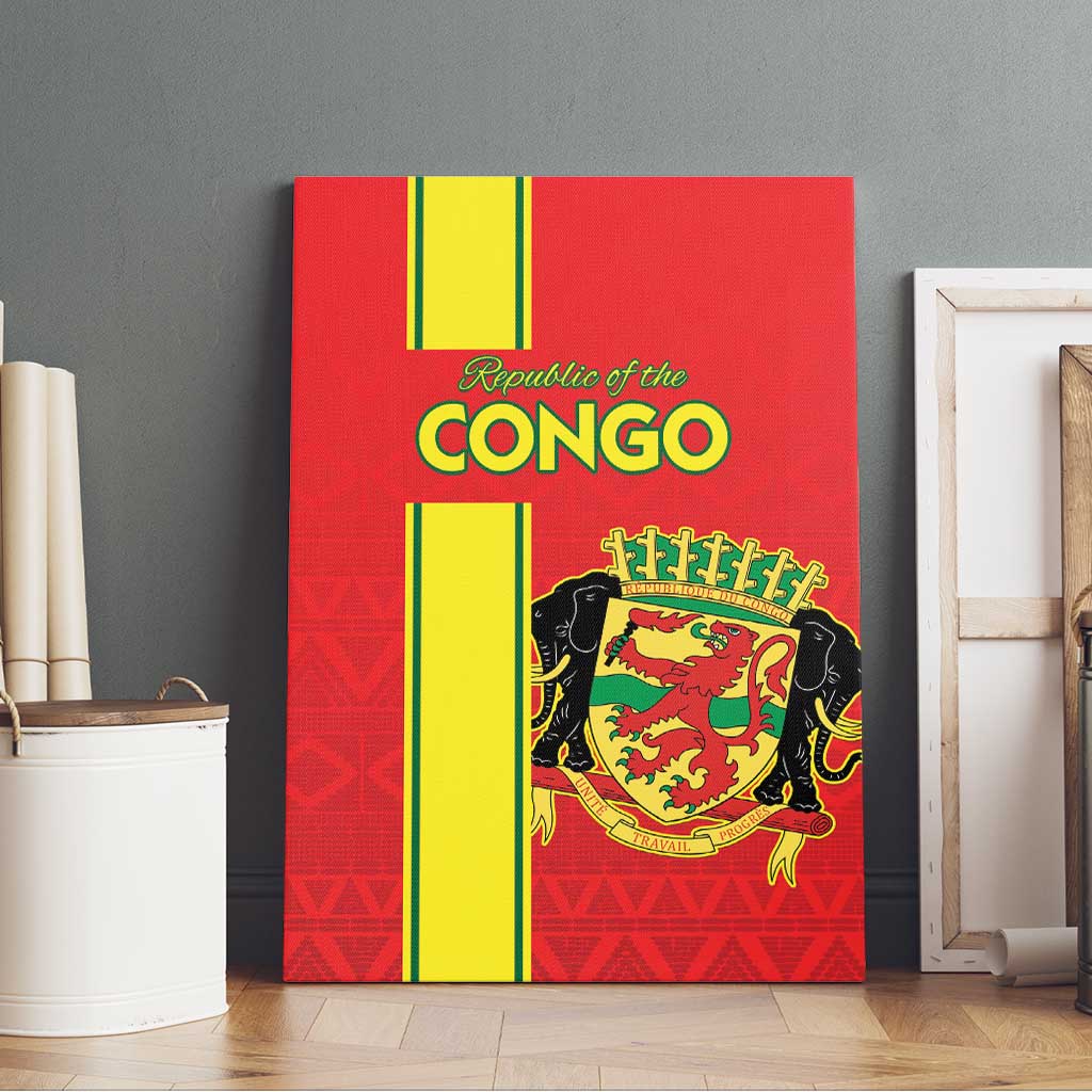 Congo Brazzaville Football Canvas Wall Art Go Ba Diabulu ya Mbwaki Red Color - Wonder Print Shop