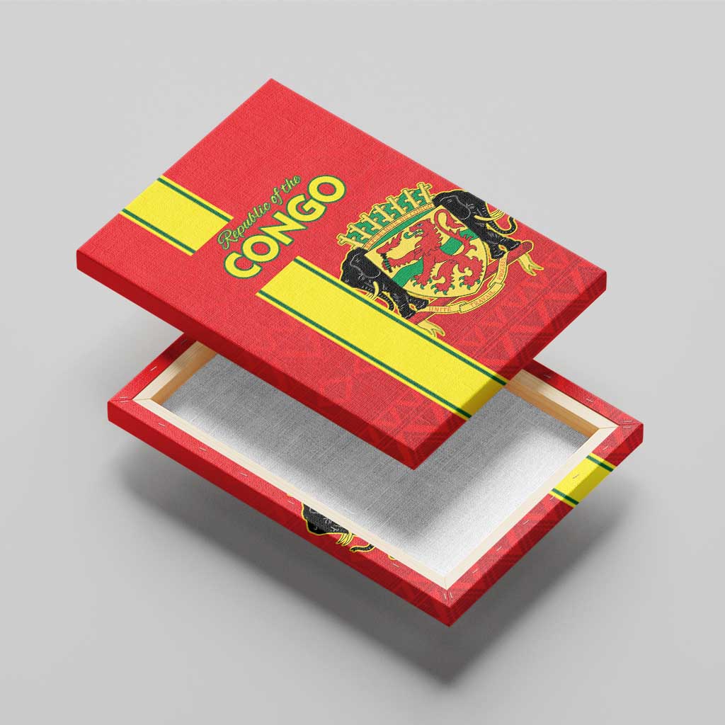 Congo Brazzaville Football Canvas Wall Art Go Ba Diabulu ya Mbwaki Red Color - Wonder Print Shop