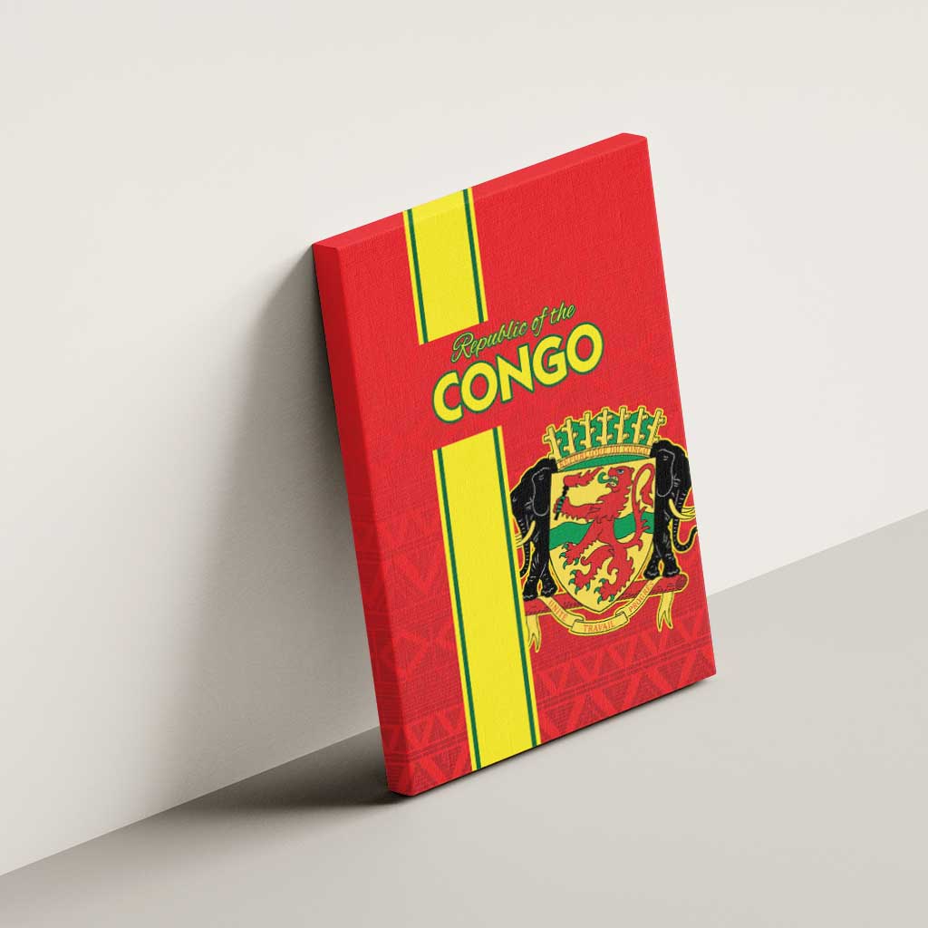 Congo Brazzaville Football Canvas Wall Art Go Ba Diabulu ya Mbwaki Red Color - Wonder Print Shop