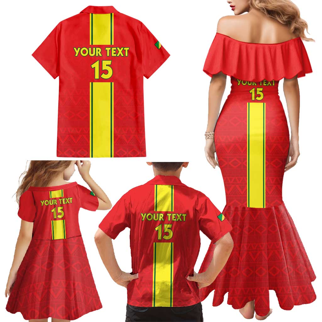 Custom Congo Brazzaville Football Family Matching Mermaid Dress and Hawaiian Shirt Go Ba Diabulu ya Mbwaki Red Color - Wonder Print Shop