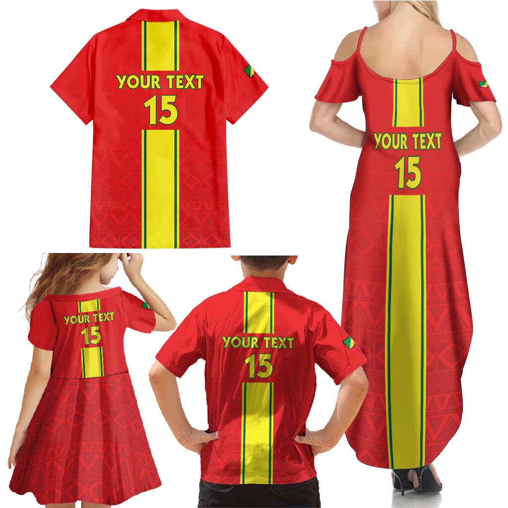 Custom Congo Brazzaville Football Family Matching Summer Maxi Dress and Hawaiian Shirt Go Ba Diabulu ya Mbwaki Red Color - Wonder Print Shop