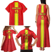 Custom Congo Brazzaville Football Family Matching Tank Maxi Dress and Hawaiian Shirt Go Ba Diabulu ya Mbwaki Red Color - Wonder Print Shop