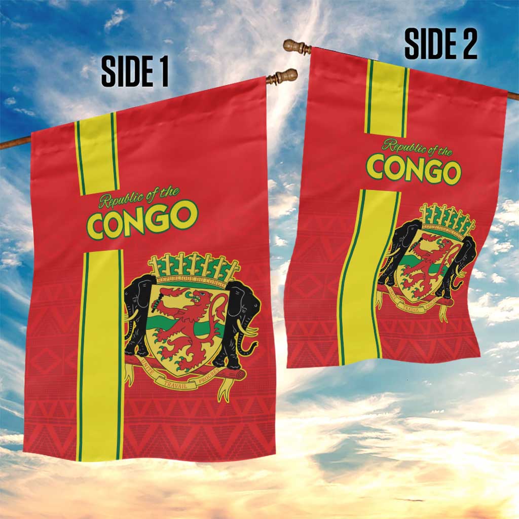 Congo Brazzaville Football Garden Flag Go Ba Diabulu ya Mbwaki Red Color - Wonder Print Shop
