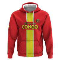Custom Congo Brazzaville Football Hoodie Go Ba Diabulu ya Mbwaki Red Color - Wonder Print Shop