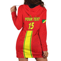 Custom Congo Brazzaville Football Hoodie Dress Go Ba Diabulu ya Mbwaki Red Color - Wonder Print Shop