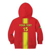 Custom Congo Brazzaville Football Kid Hoodie Go Ba Diabulu ya Mbwaki Red Color - Wonder Print Shop