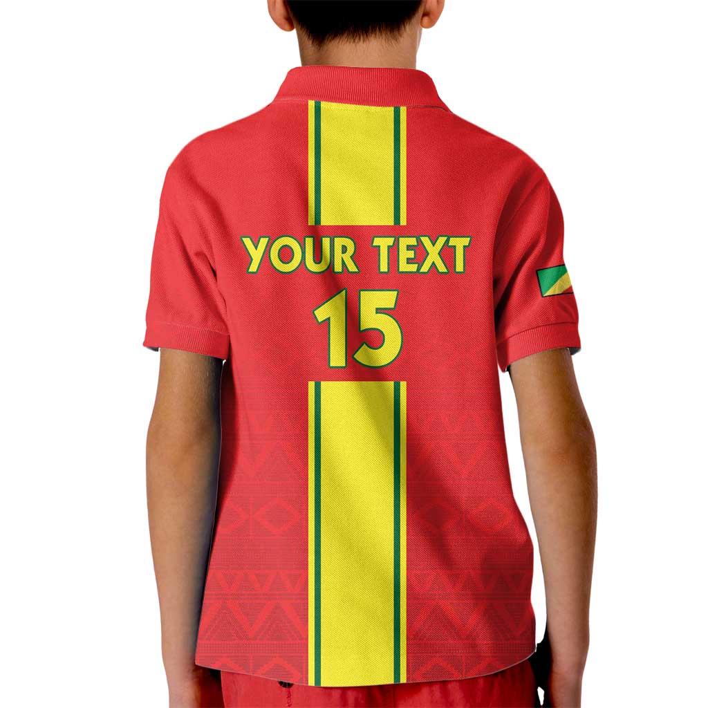 Custom Congo Brazzaville Football Kid Polo Shirt Go Ba Diabulu ya Mbwaki Red Color - Wonder Print Shop