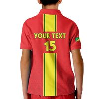 Custom Congo Brazzaville Football Kid Polo Shirt Go Ba Diabulu ya Mbwaki Red Color - Wonder Print Shop