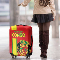 Congo Brazzaville Football Luggage Cover Go Ba Diabulu ya Mbwaki Red Color - Wonder Print Shop