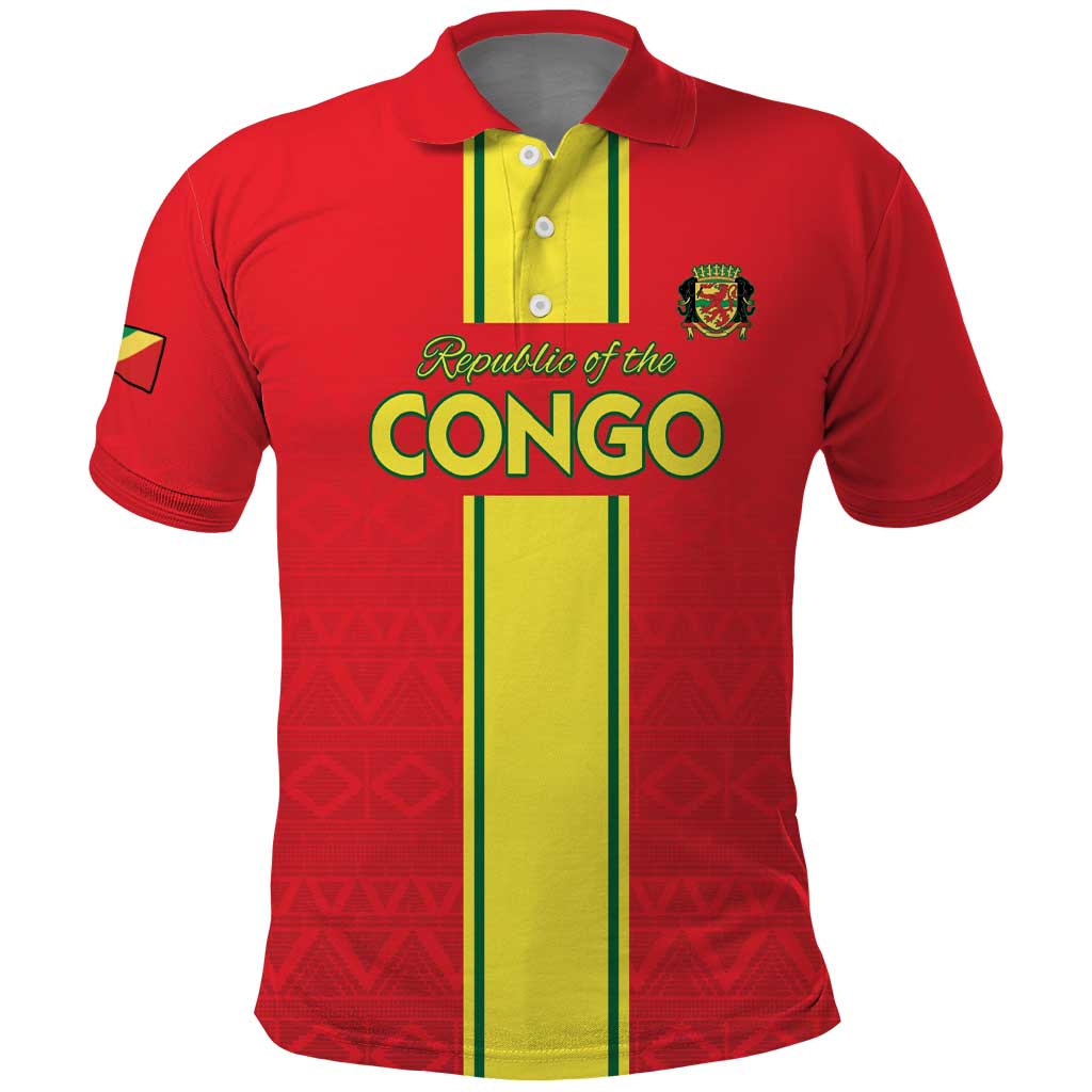 Custom Congo Brazzaville Football Polo Shirt Go Ba Diabulu ya Mbwaki Red Color - Wonder Print Shop