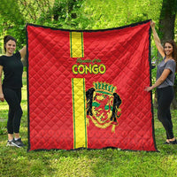 Congo Brazzaville Football Quilt Go Ba Diabulu ya Mbwaki Red Color - Wonder Print Shop