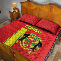 Congo Brazzaville Football Quilt Bed Set Go Ba Diabulu ya Mbwaki Red Color - Wonder Print Shop