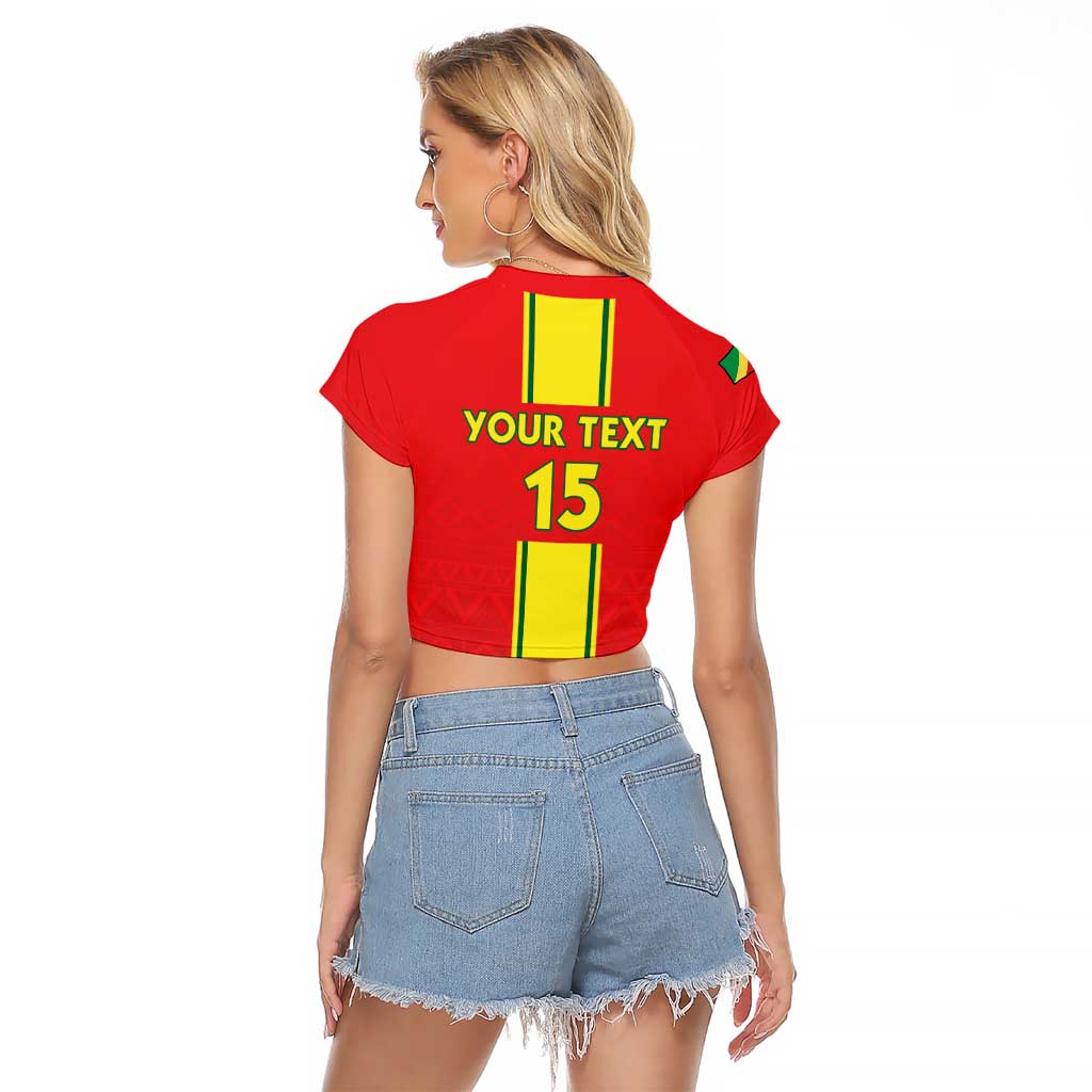 Custom Congo Brazzaville Football Raglan Cropped T Shirt Go Ba Diabulu ya Mbwaki Red Color - Wonder Print Shop