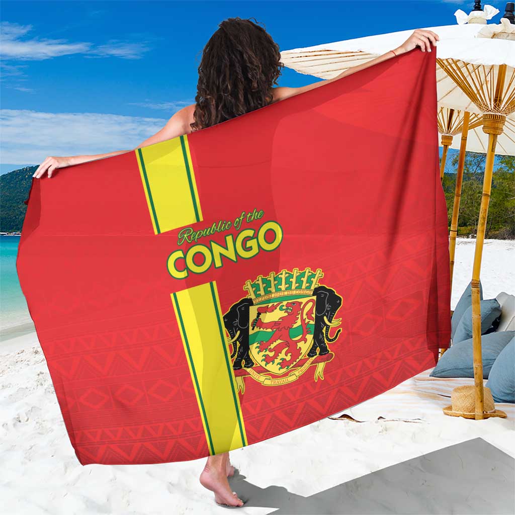 Congo Brazzaville Football Sarong Go Ba Diabulu ya Mbwaki Red Color - Wonder Print Shop