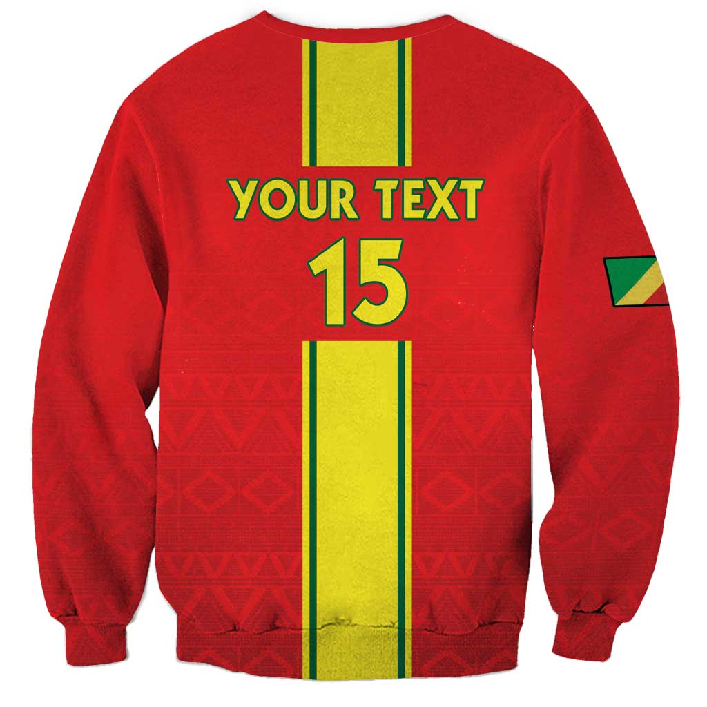 Custom Congo Brazzaville Football Sweatshirt Go Ba Diabulu ya Mbwaki Red Color - Wonder Print Shop