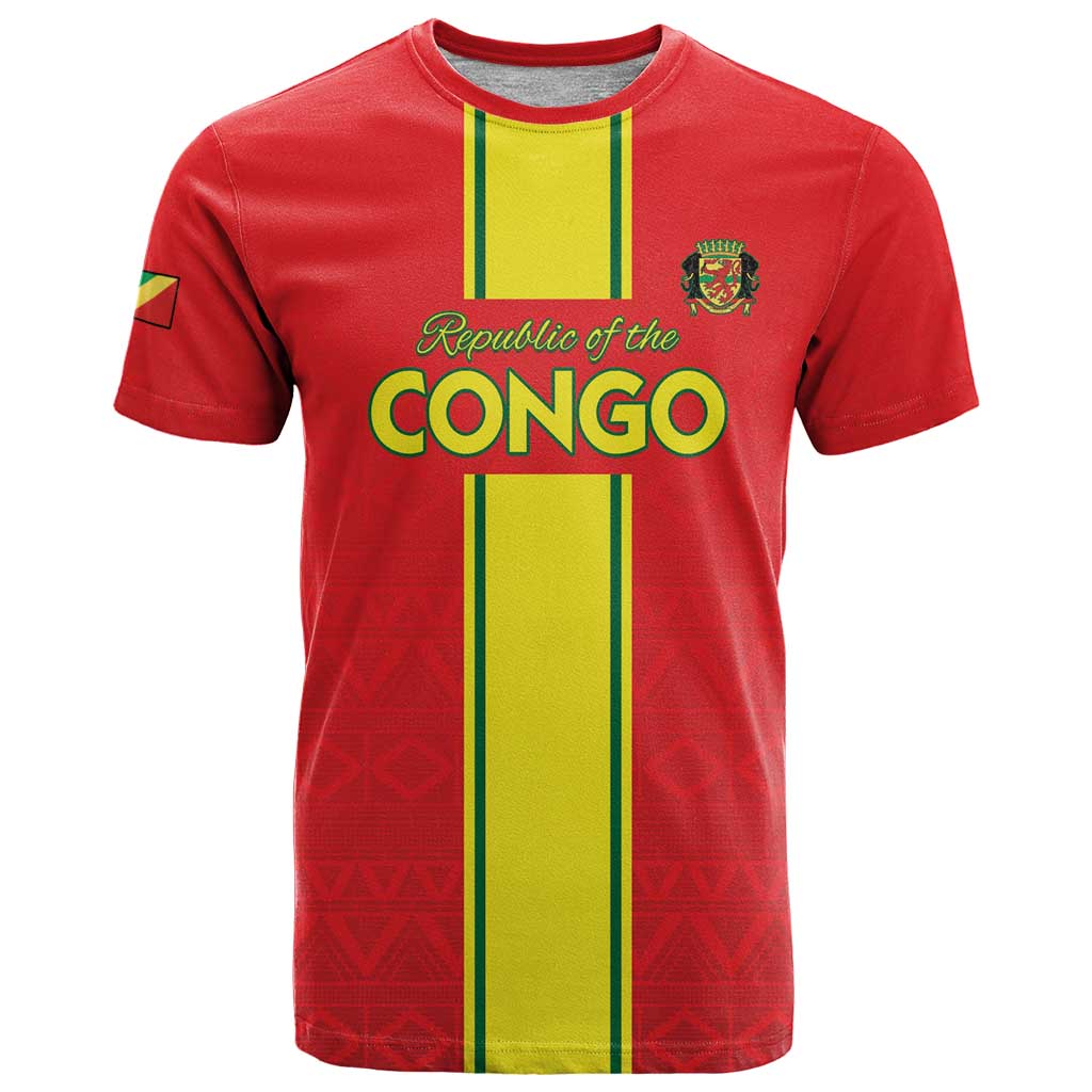 Custom Congo Brazzaville Football T Shirt Go Ba Diabulu ya Mbwaki Red Color - Wonder Print Shop