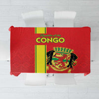 Congo Brazzaville Football Tablecloth Go Ba Diabulu ya Mbwaki Red Color - Wonder Print Shop