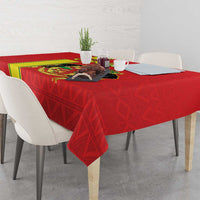 Congo Brazzaville Football Tablecloth Go Ba Diabulu ya Mbwaki Red Color - Wonder Print Shop