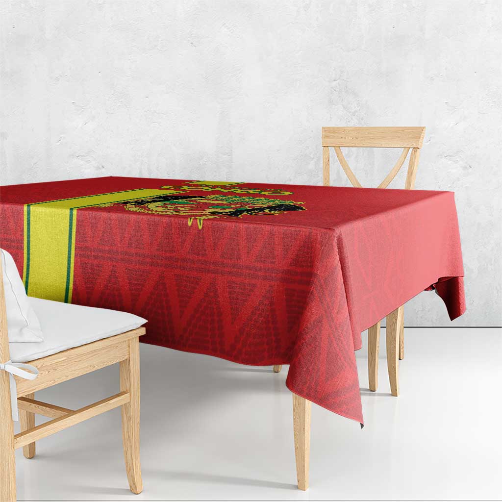 Congo Brazzaville Football Tablecloth Go Ba Diabulu ya Mbwaki Red Color - Wonder Print Shop