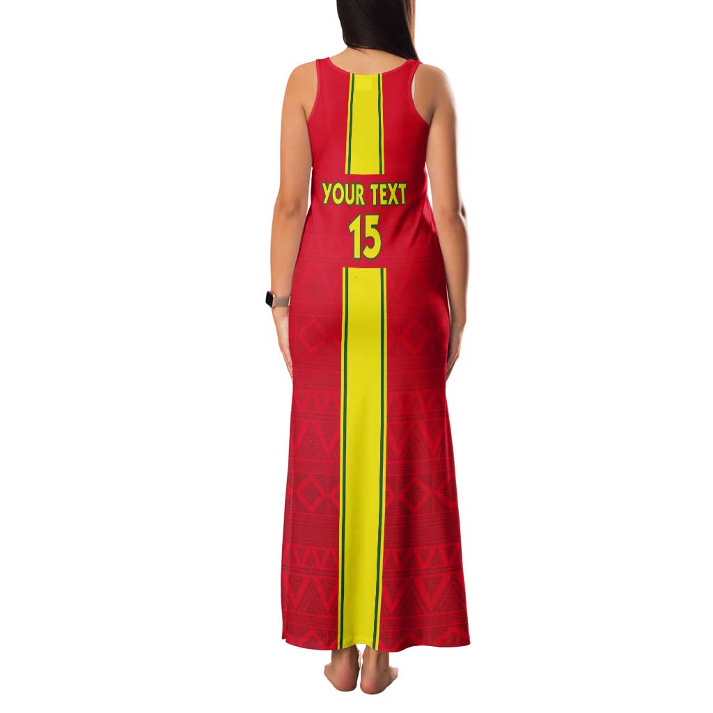 Custom Congo Brazzaville Football Tank Maxi Dress Go Ba Diabulu ya Mbwaki Red Color - Wonder Print Shop