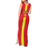 Custom Congo Brazzaville Football Tank Maxi Dress Go Ba Diabulu ya Mbwaki Red Color - Wonder Print Shop