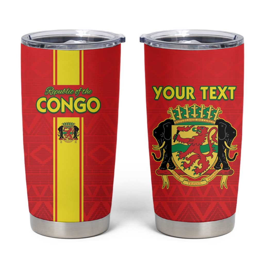 Custom Congo Brazzaville Football Tumbler Cup Go Ba Diabulu ya Mbwaki Red Color - Wonder Print Shop